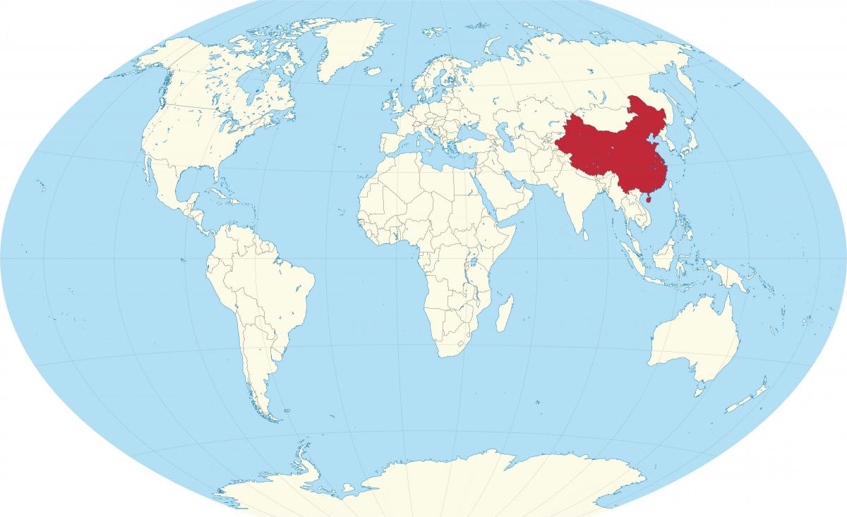 Situation de la Chine sur la carte du monde