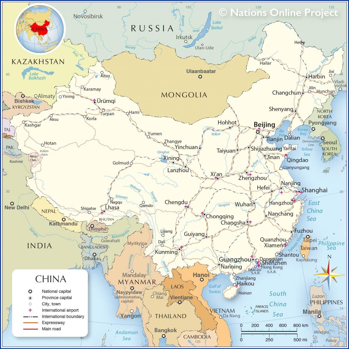 Carte du pays Chine