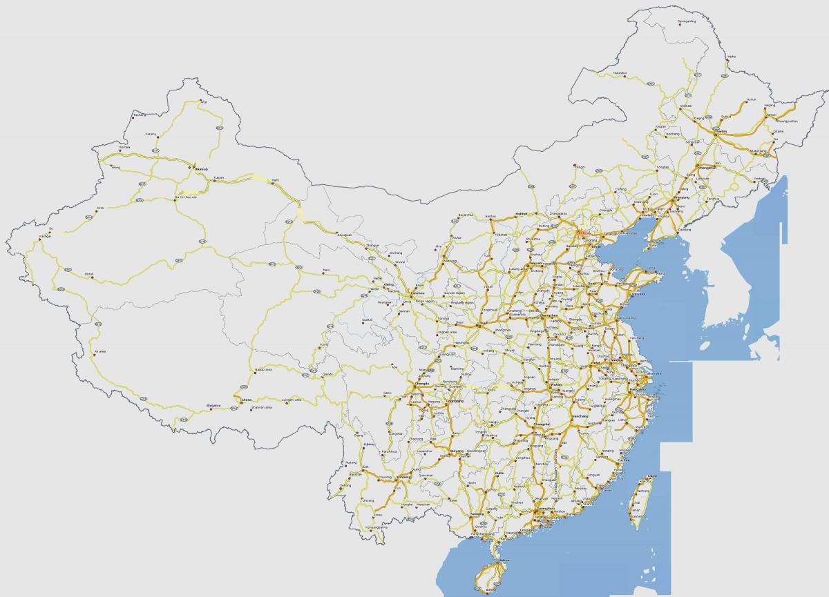 Carte des autoroutes de Chine