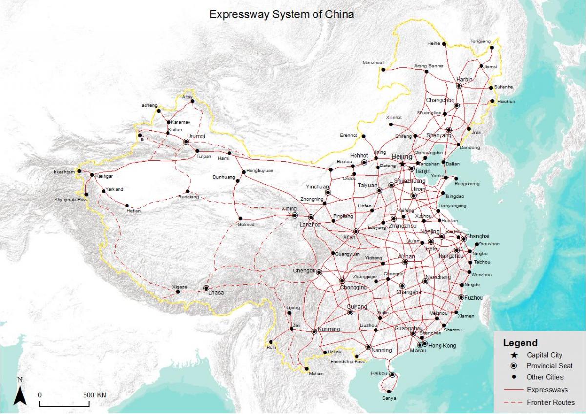 Carte routière de la Chine