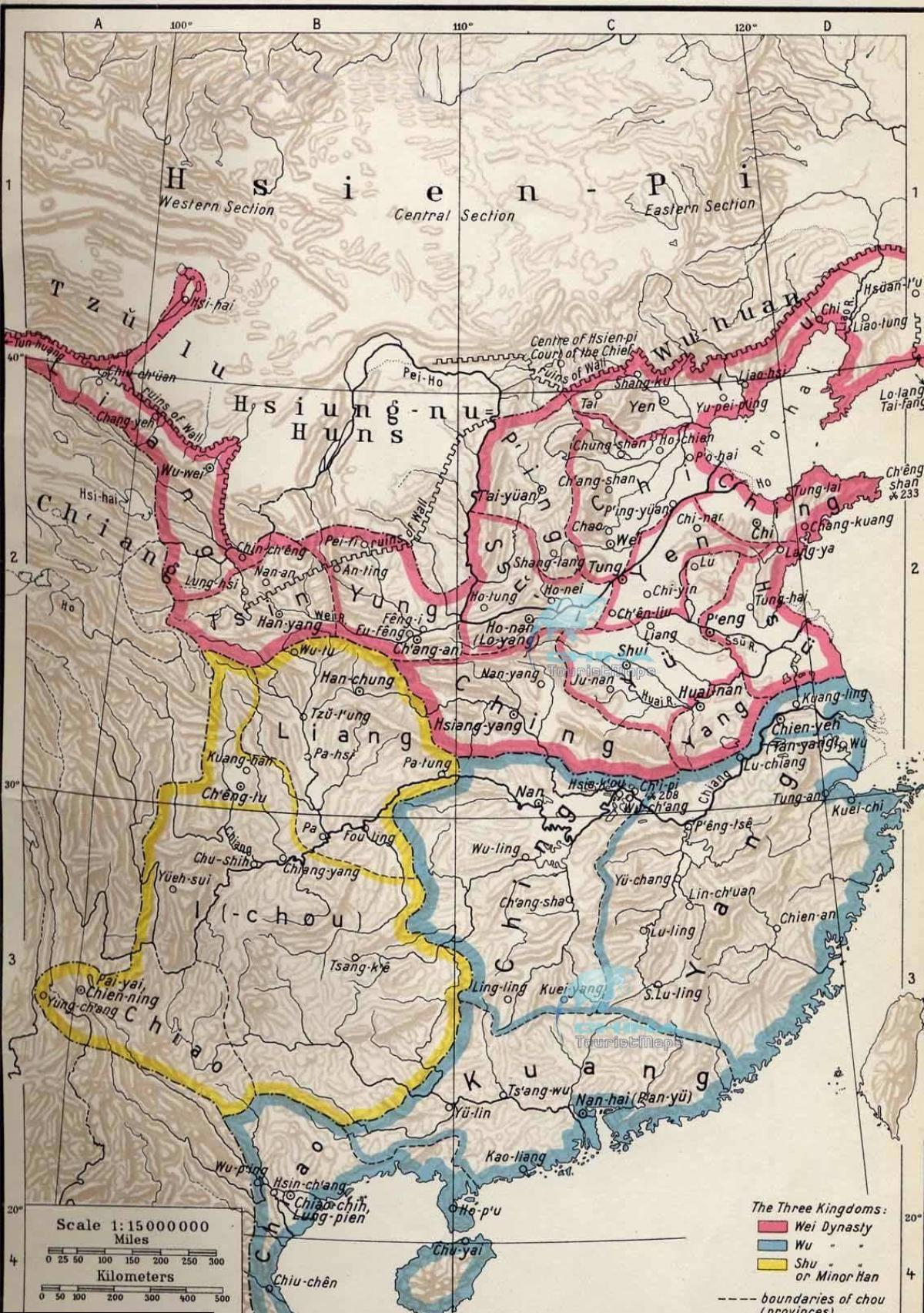 Carte historique de la Chine