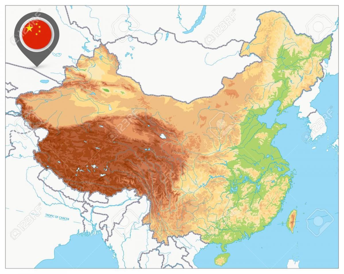 Carte du relief de la Chine